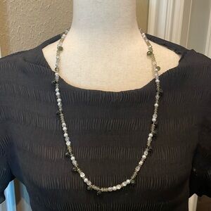 WHBM Single Strand Station Multi Bead Necklace 27"